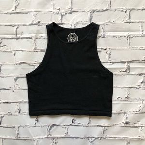 Black Razor Back Crop Top